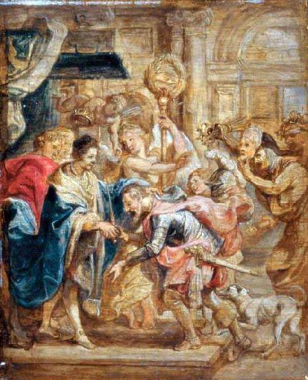 Peter Paul Rubens The Reconciliation of King Henry III and Henry of Navarre oil painting picture